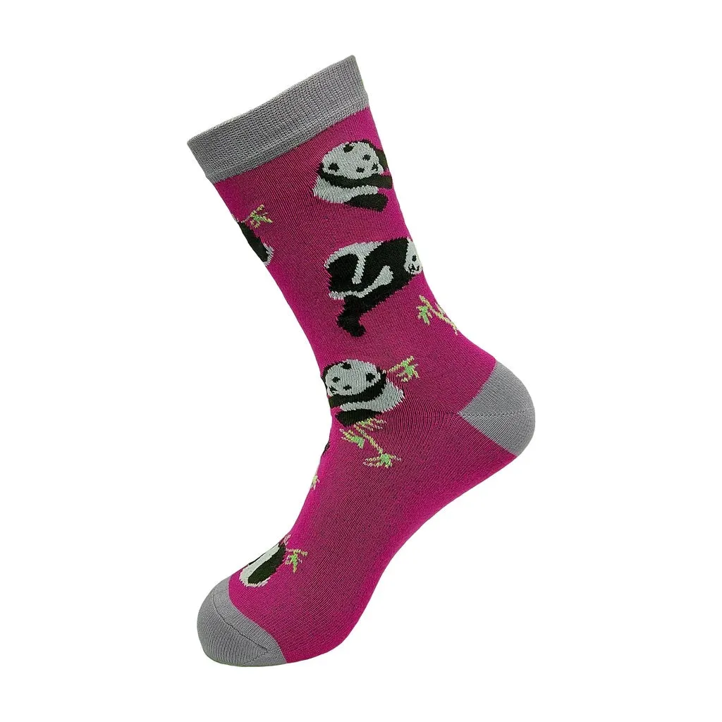 Eco Chic Eco-Friendly Panda Purple Bamboo Socks