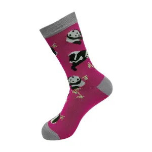 Eco Chic Eco-Friendly Panda Purple Bamboo Socks