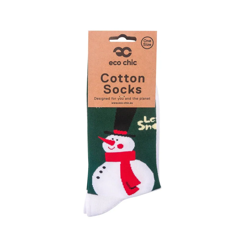 Eco Chic Eco-Friendly Snowman Bamboo Socks