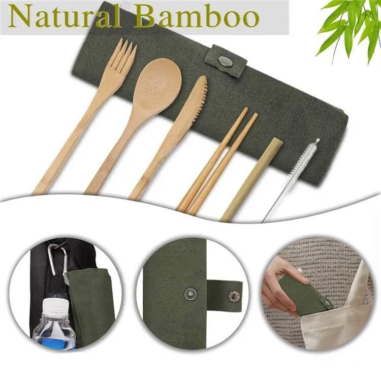 eco-friendly 6 Pieces Bamboo Cutlery Set