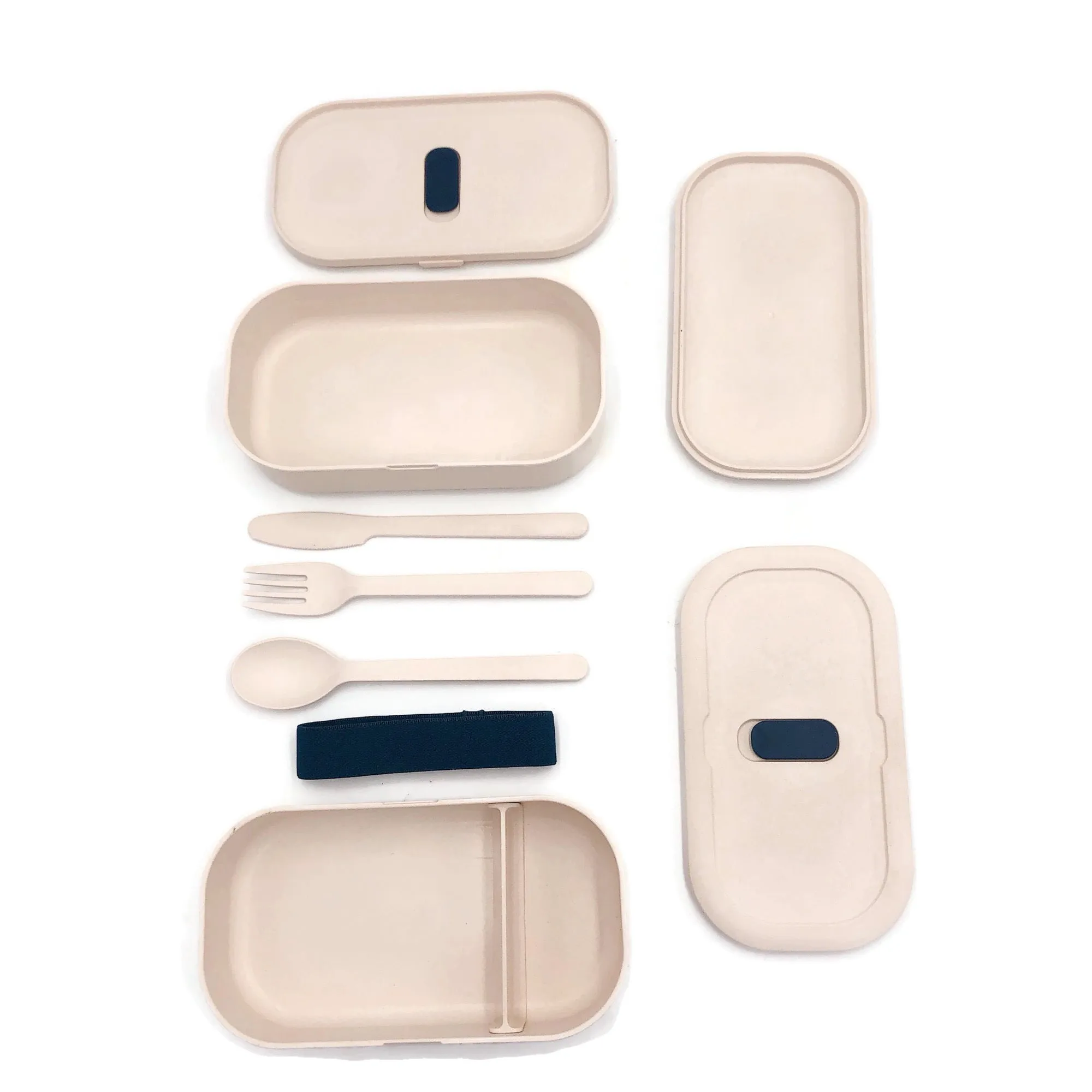 Eco-Friendly Bamboo 2-Tier Lunch Box with Cutlery Set