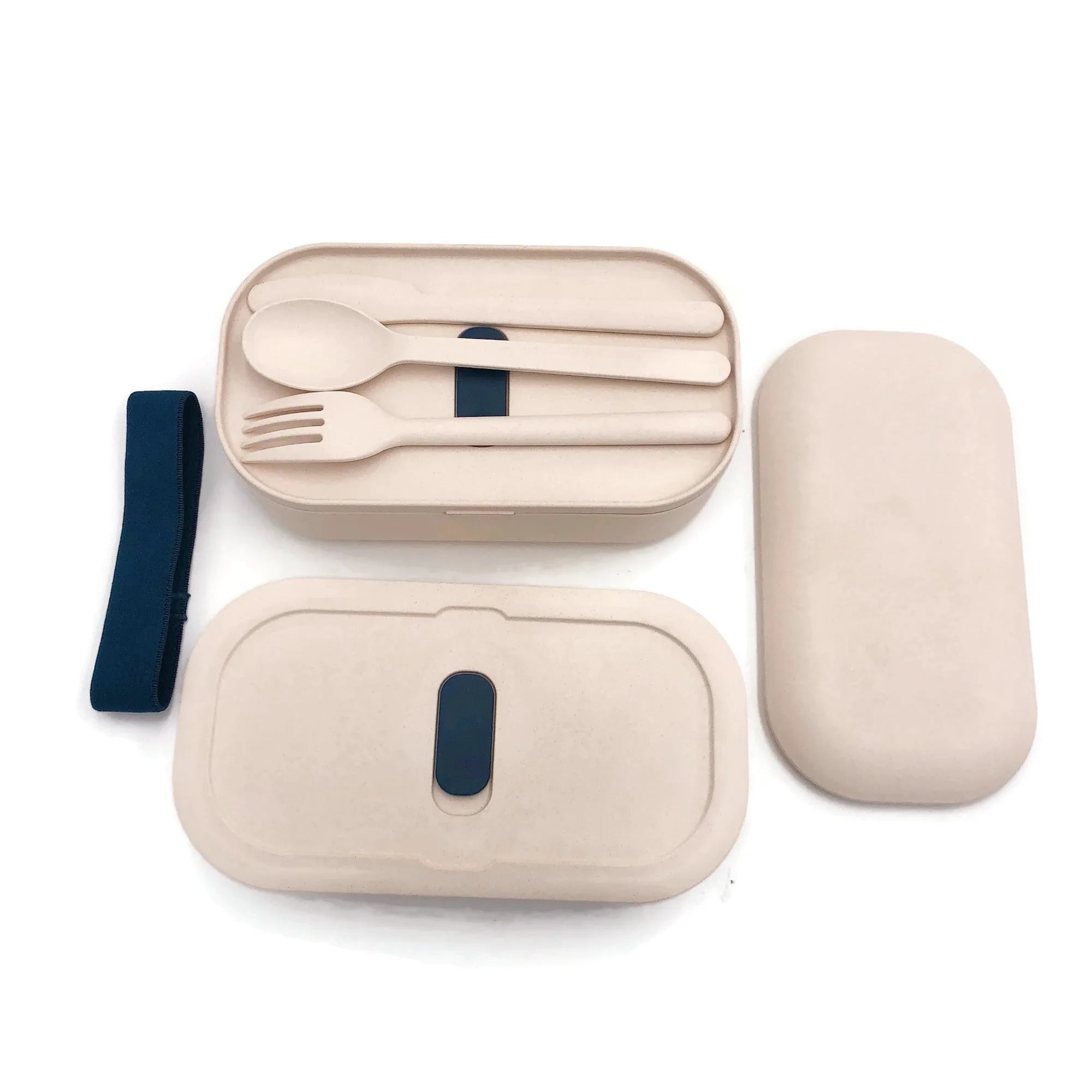 Eco-Friendly Bamboo 2-Tier Lunch Box with Cutlery Set