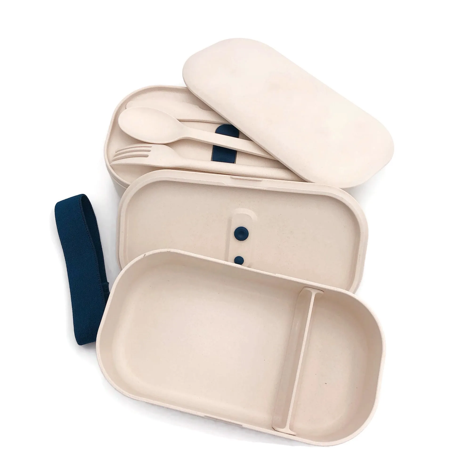 Eco-Friendly Bamboo 2-Tier Lunch Box with Cutlery Set