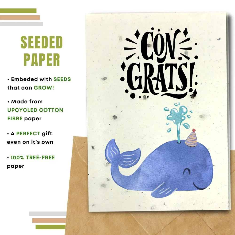 Eco Friendly Congratulation Card, Whale Design