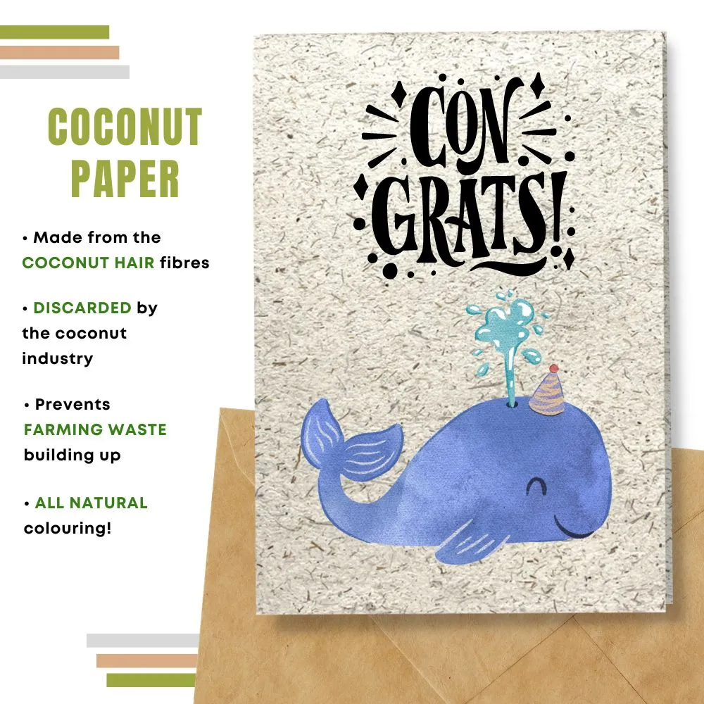 Eco Friendly Congratulation Card, Whale Design