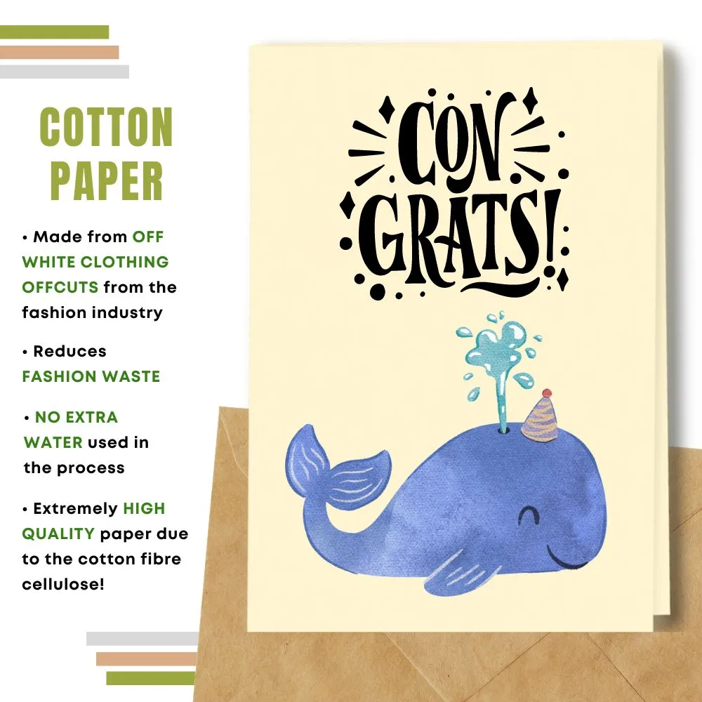Eco Friendly Congratulation Card, Whale Design