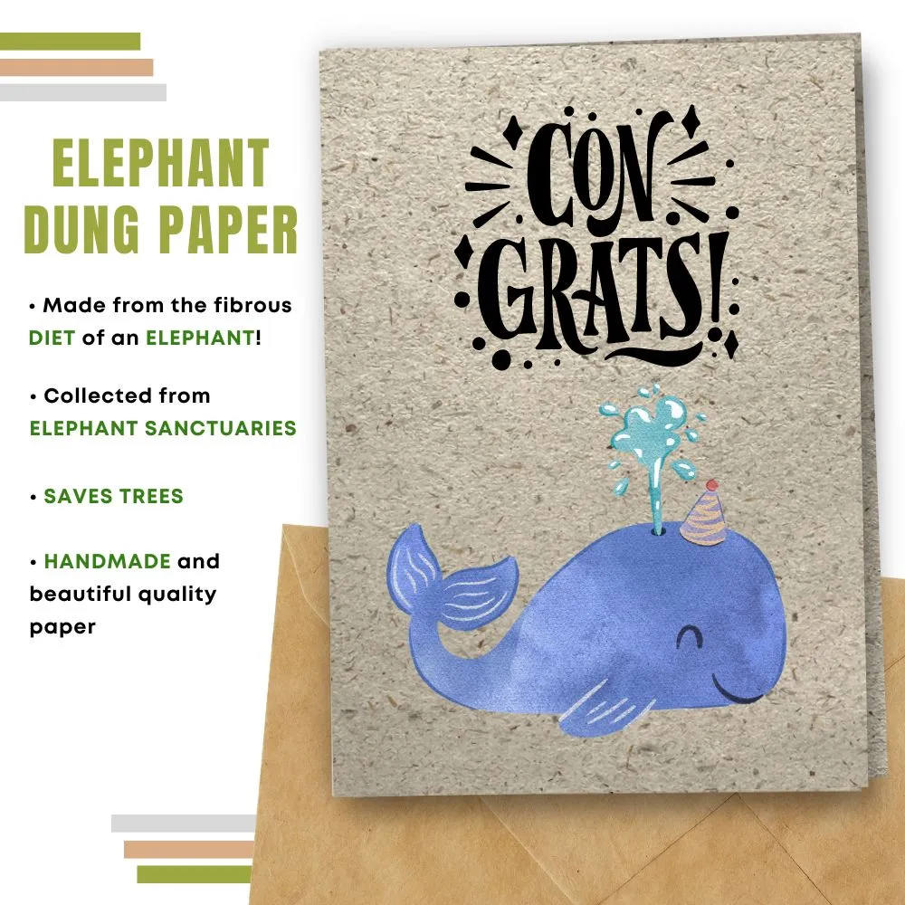 Eco Friendly Congratulation Card, Whale Design