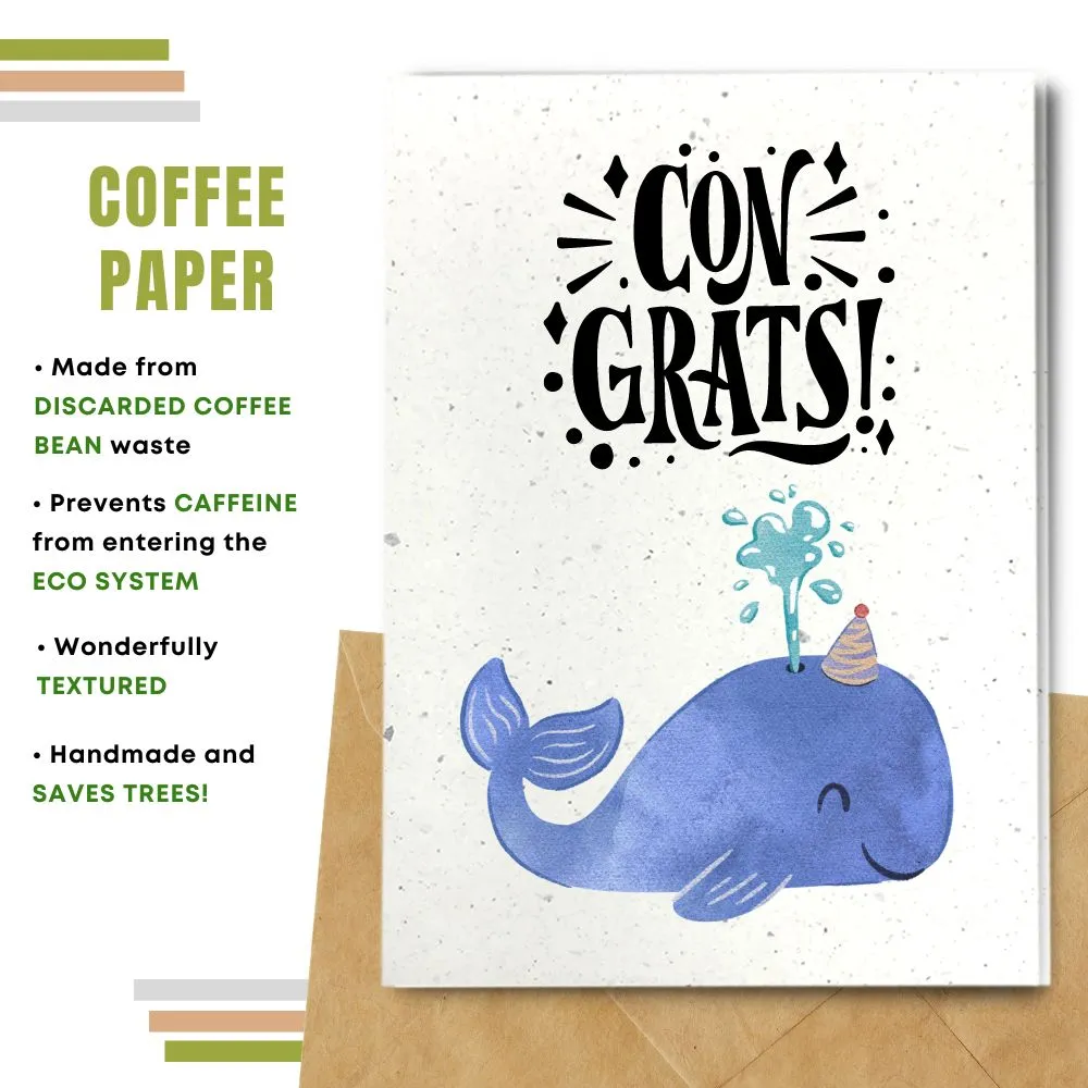Eco Friendly Congratulation Card, Whale Design