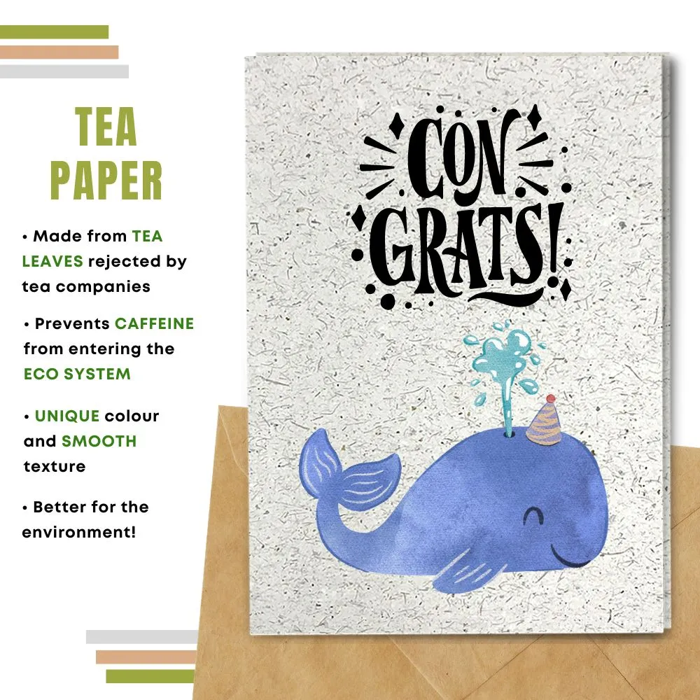 Eco Friendly Congratulation Card, Whale Design
