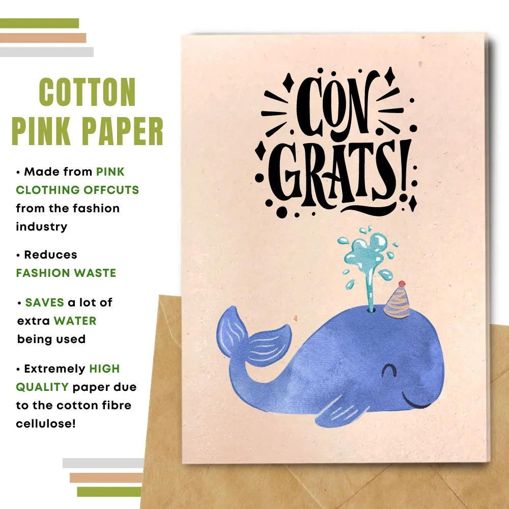 Eco Friendly Congratulation Card, Whale Design
