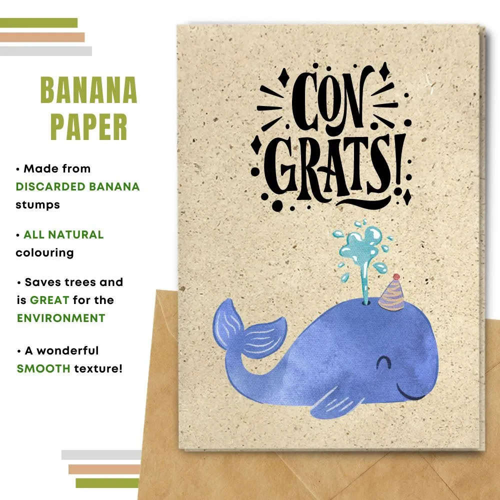 Eco Friendly Congratulation Card, Whale Design