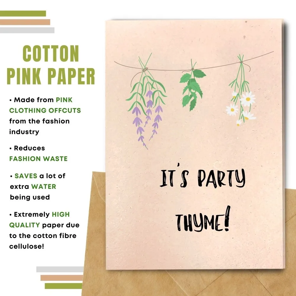 Eco Friendly Greeting Card, Party Thyme