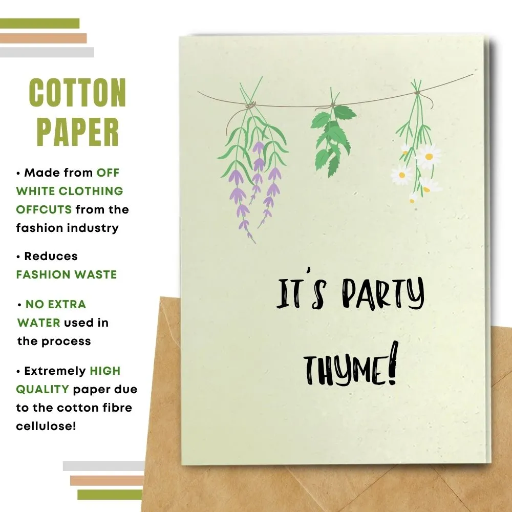 Eco Friendly Greeting Card, Party Thyme