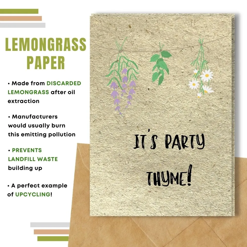 Eco Friendly Greeting Card, Party Thyme