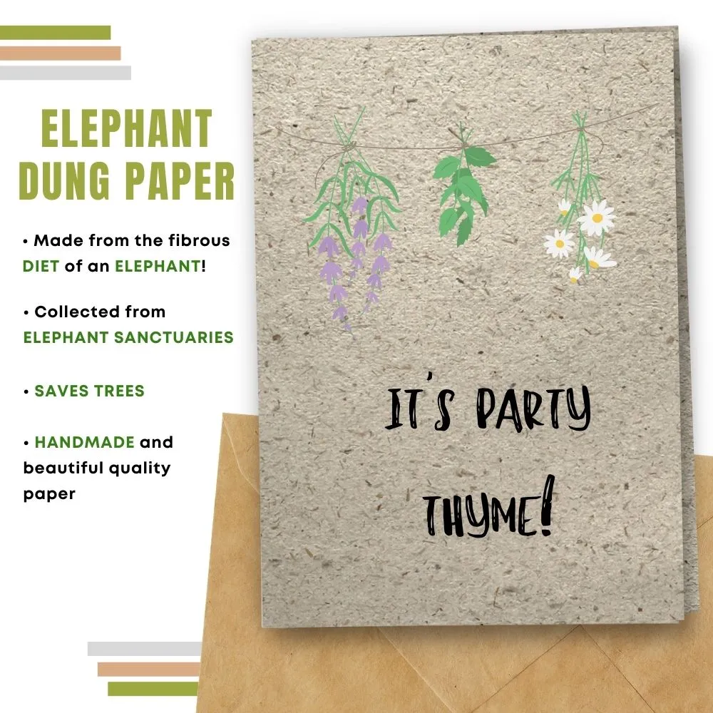Eco Friendly Greeting Card, Party Thyme