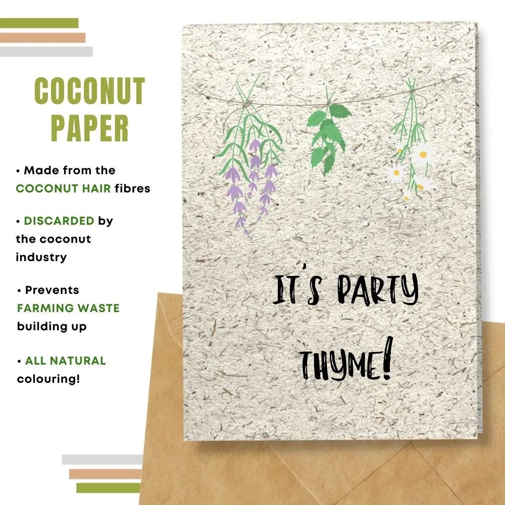 Eco Friendly Greeting Card, Party Thyme