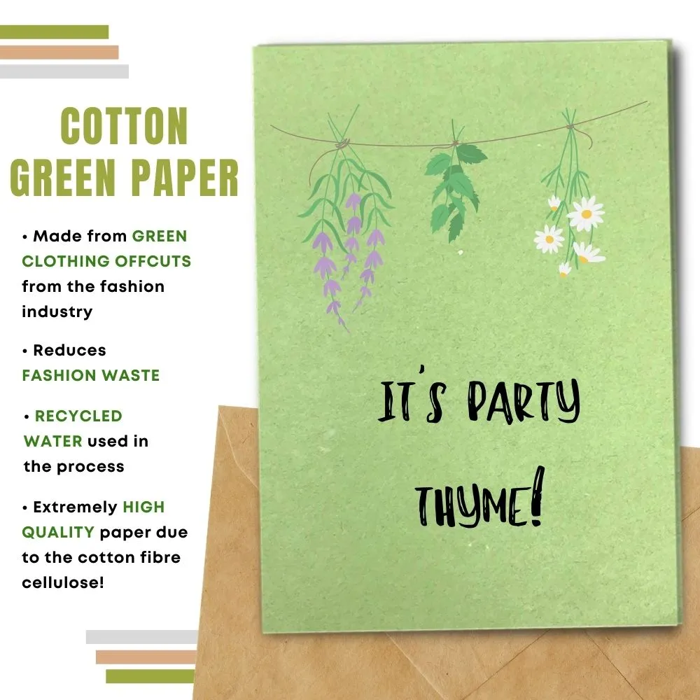 Eco Friendly Greeting Card, Party Thyme