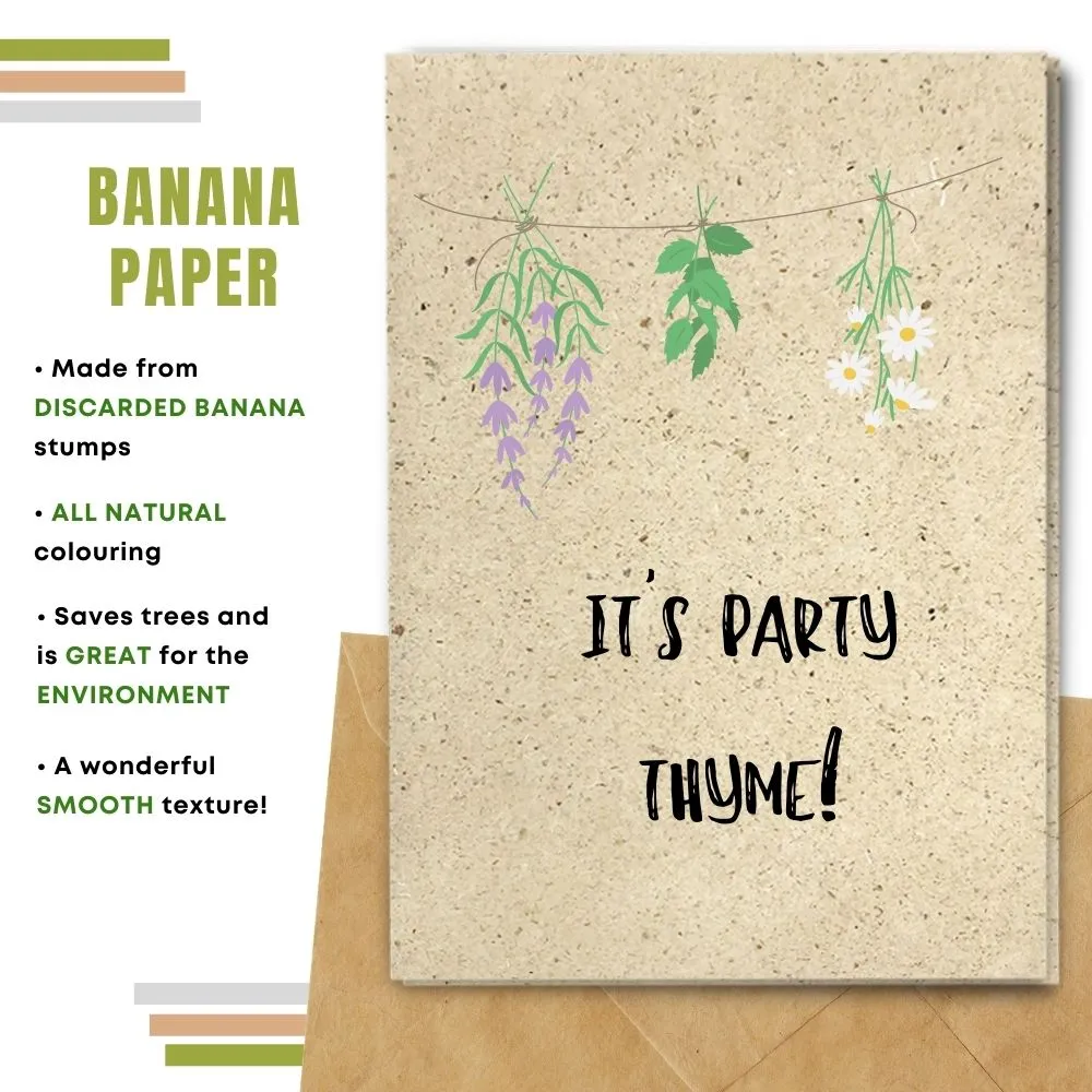Eco Friendly Greeting Card, Party Thyme