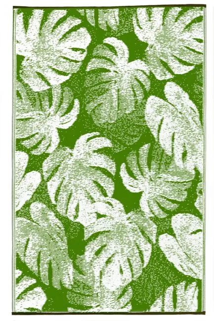 Eco Friendly Outdoor Rug - Panama Green Monstera