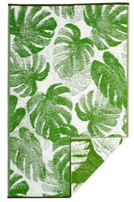 Eco Friendly Outdoor Rug - Panama Green Monstera