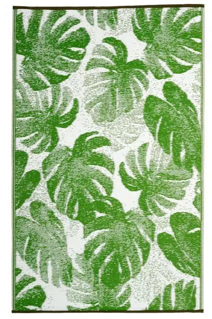 Eco Friendly Outdoor Rug - Panama Green Monstera