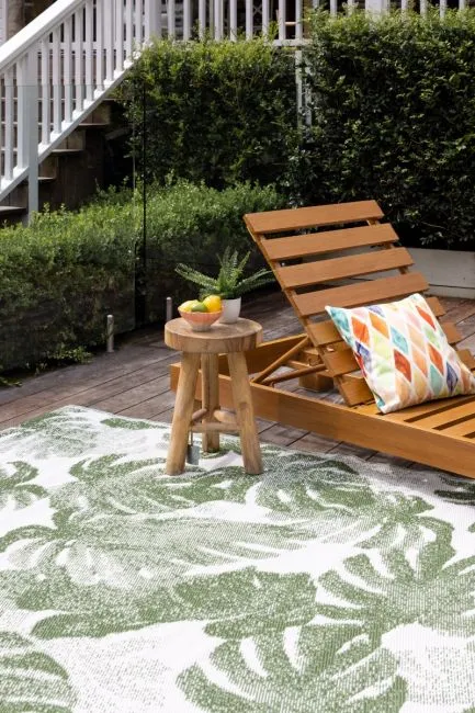 Eco Friendly Outdoor Rug - Panama Green Monstera