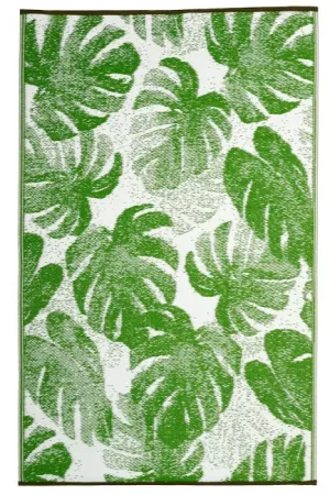 Eco Friendly Outdoor Rug - Panama Green Monstera