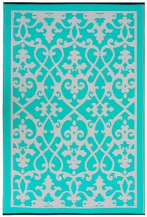 Eco Friendly Outdoor Rug - Venice Cream & Turquoise