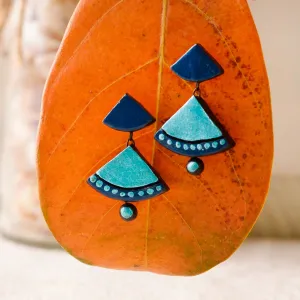 Eco-Friendly Turquoise Blue Terracotta Earring