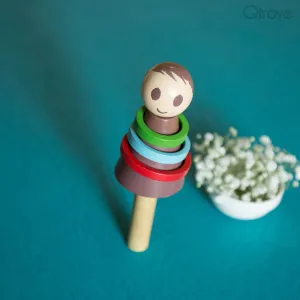 Eco-Friendly Wooden Baby Boy Rattle