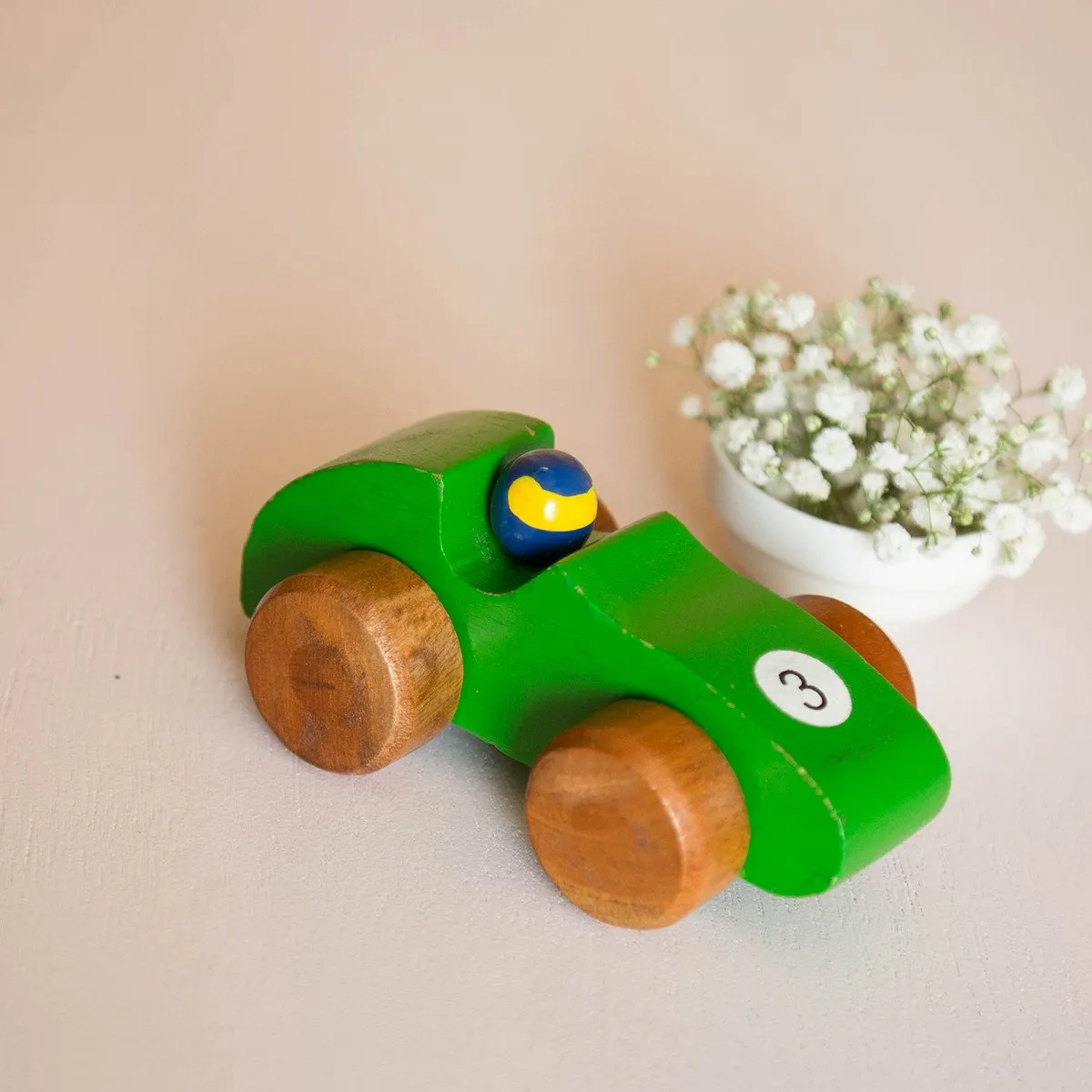 Eco-Friendly Wooden Race Car (Green)