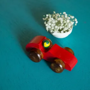 Eco-Friendly Wooden Race Car (Red)