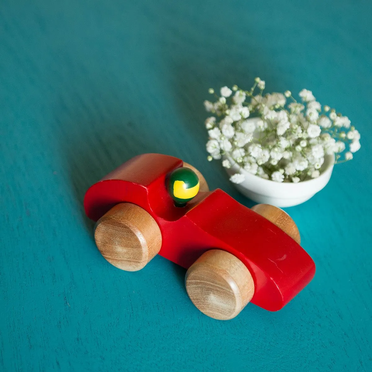 Eco-Friendly Wooden Race Car (Red)
