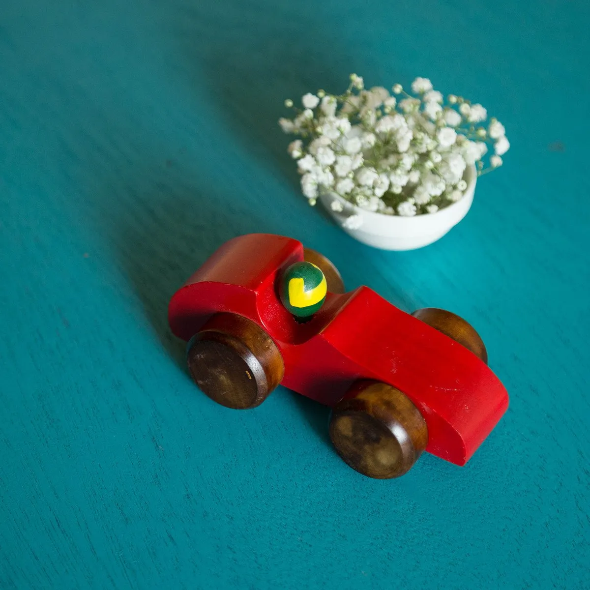 Eco-Friendly Wooden Race Car (Red)