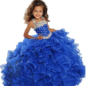 Elegant Girl Luxurious Sequined Flower Dresses