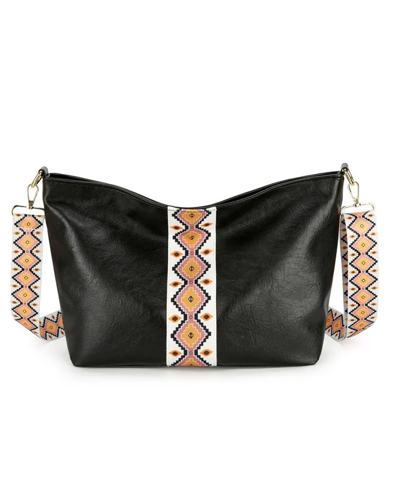 elveswallet Bohemian woven strap crossbody messenger bag