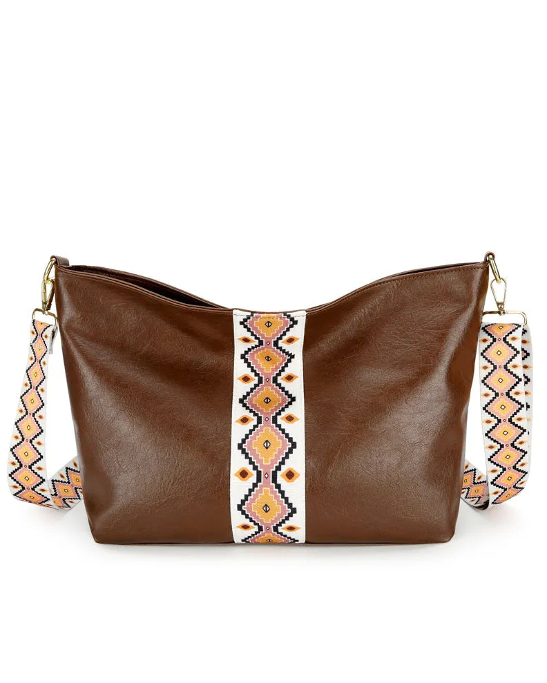 elveswallet Bohemian woven strap crossbody messenger bag