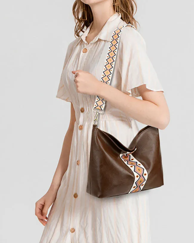 elveswallet Bohemian woven strap crossbody messenger bag