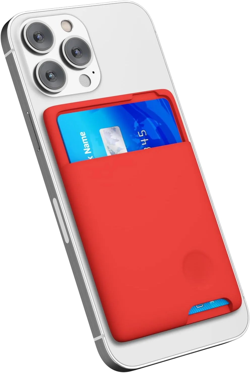 Entronix Silicone Card Holder for Apple/Samsung/All Phones, Sticky Wallet Pocket Back Cover,