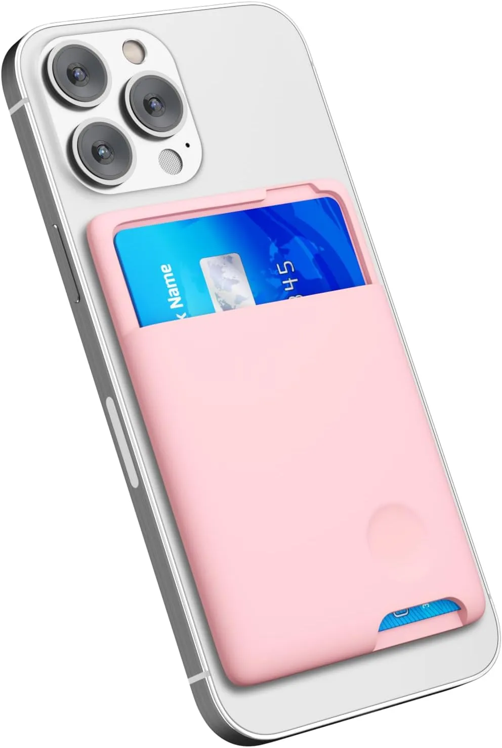 Entronix Silicone Card Holder for Apple/Samsung/All Phones, Sticky Wallet Pocket Back Cover,