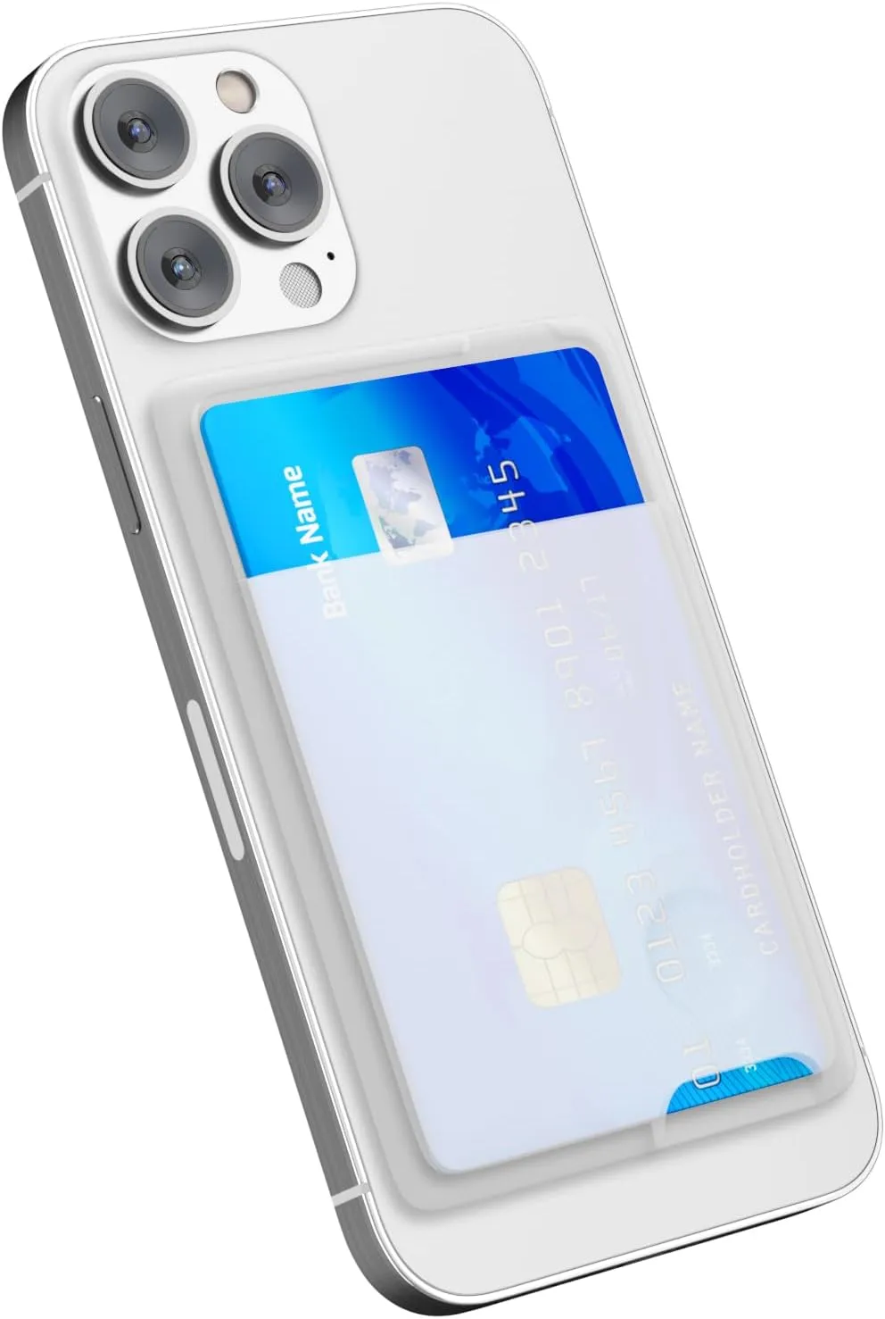 Entronix Silicone Card Holder for Apple/Samsung/All Phones, Sticky Wallet Pocket Back Cover,