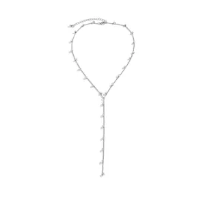 European and American Style Fashion Necklace with Y-Shaped Tassel and Rhinestone Detail