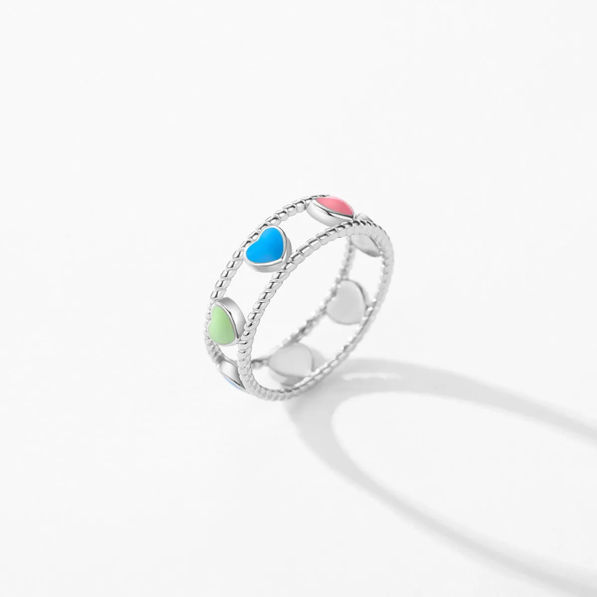 Everyday Genie Sterling Silver Hollow Heart Ring for Women in Size 5-10