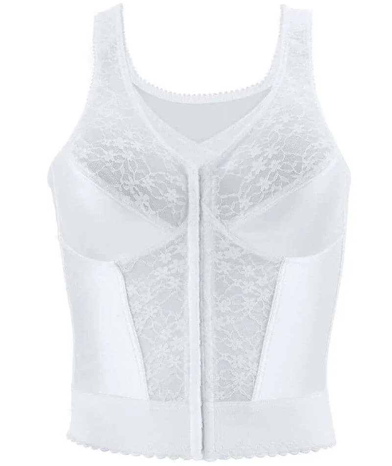 Exquisite Form Fully Front Close Wire-Free Longline Posture With Lace Bra - White