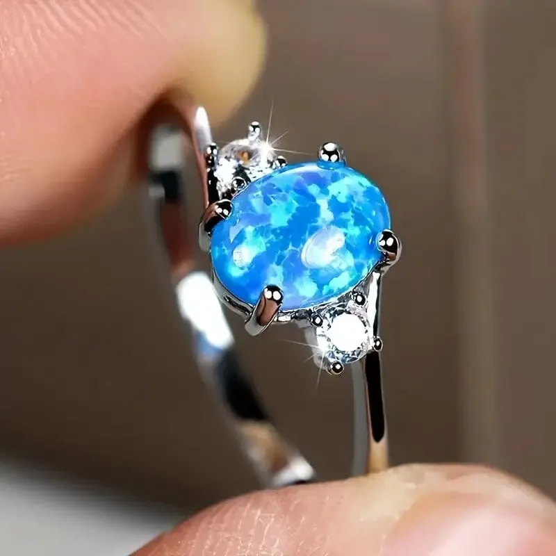 Exquisite Oval Artificial Opal Rings