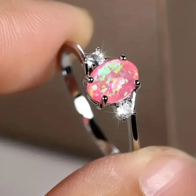Exquisite Oval Artificial Opal Rings
