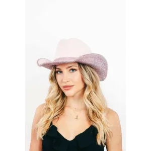 Fame Pave Rhinestone Trim Faux Suede Hat for Luxury Fashion for Women