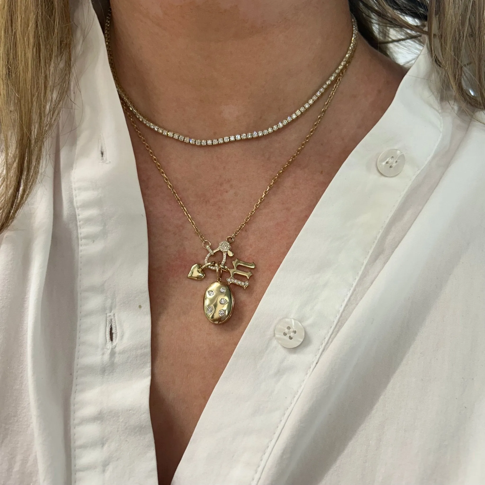 Fancy Shape Diamond Inlay Charm