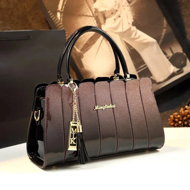Fashion Atmospheric Patent Leather  Handbag