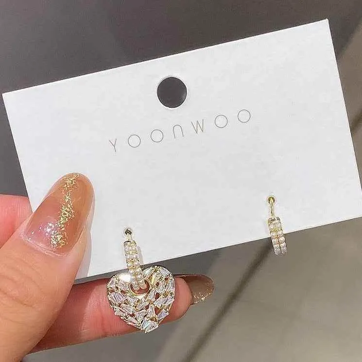 Fashion Crystal Heart-Shaped Earrings Charm Jewelry XYS022